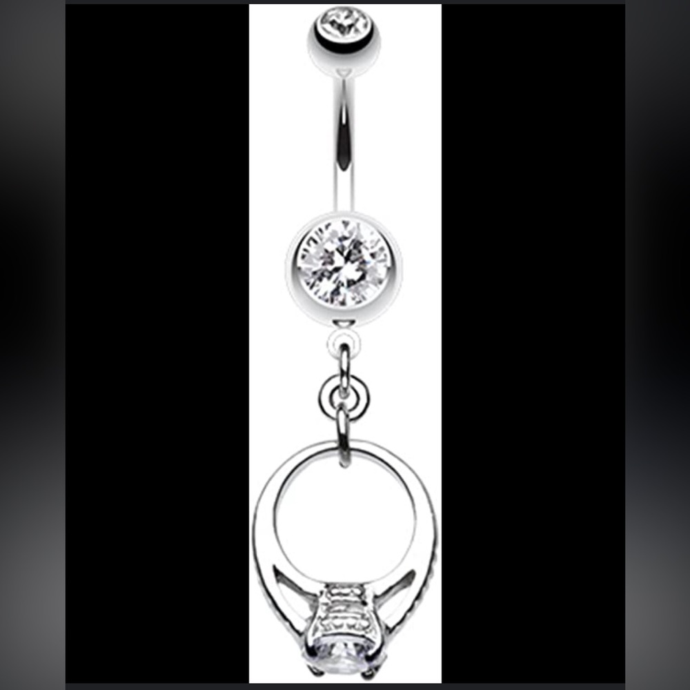 Promise ring belly button ring